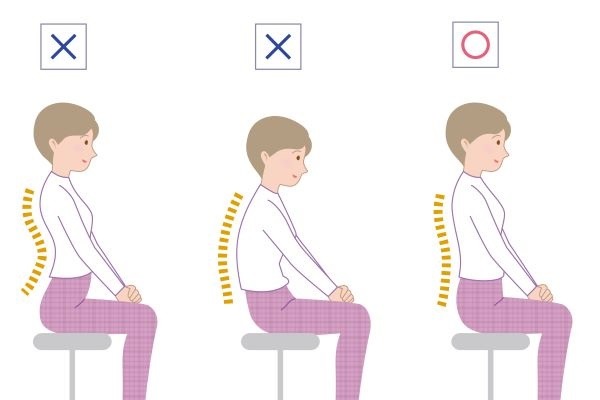 正しい座り方の画像