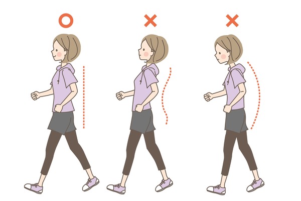 正しい歩き方のイラスト